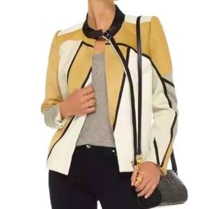 HELMUT LANG asymmetric leather jacket